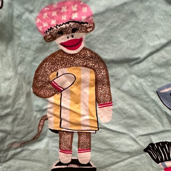 Nick & Nora Teal Monkey printed Sleepwear Top - Picture 5 of 8